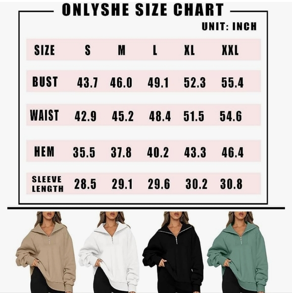 Women's Burgundy Half-Zip Sweatshirt - Picture 6 of 6